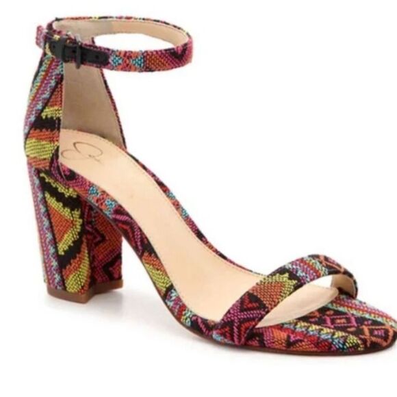 Jessica Simpson 5.5 Monrae Aztec Block Heel - Picture 1 of 14
